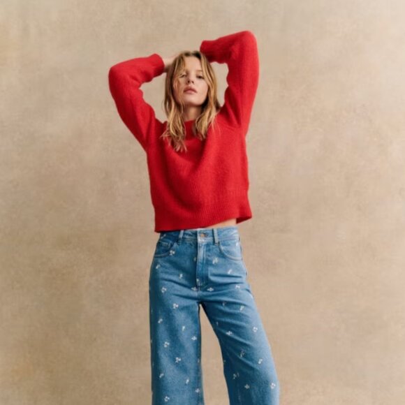 Sézane NWT Otto Jumper in Deep Red Size S - Picture 3 of 6